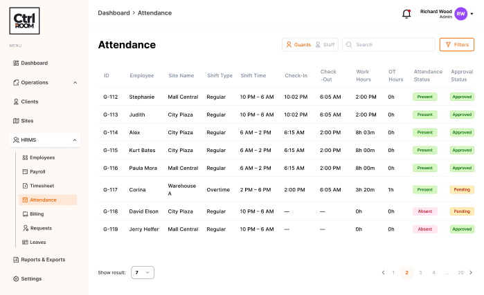 Check-In / Check-Out Logs